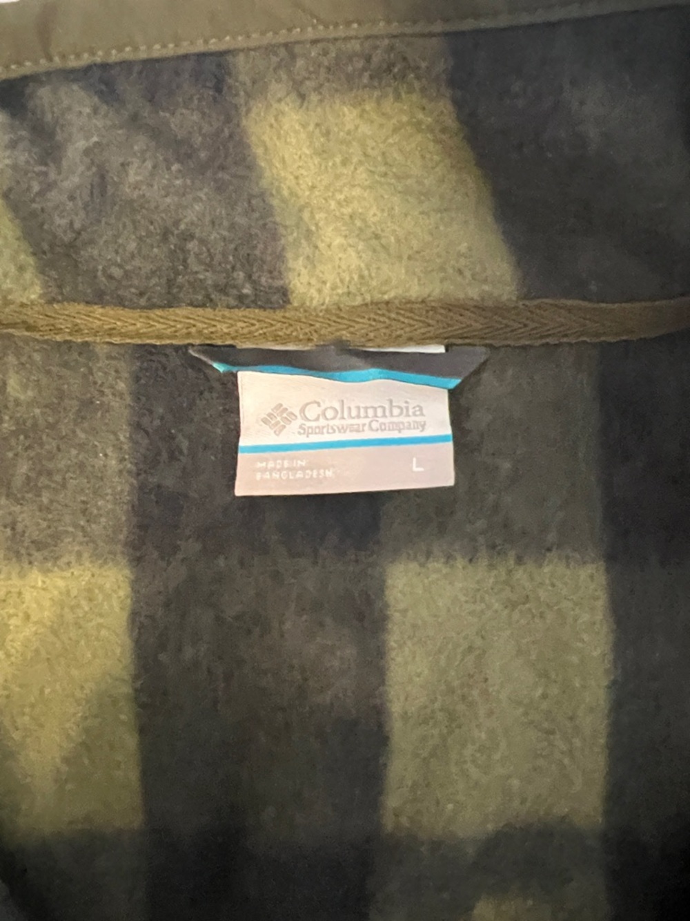 Columbia Green & Black Plaid Fleece Zip Jacket - Picture 4 of 6